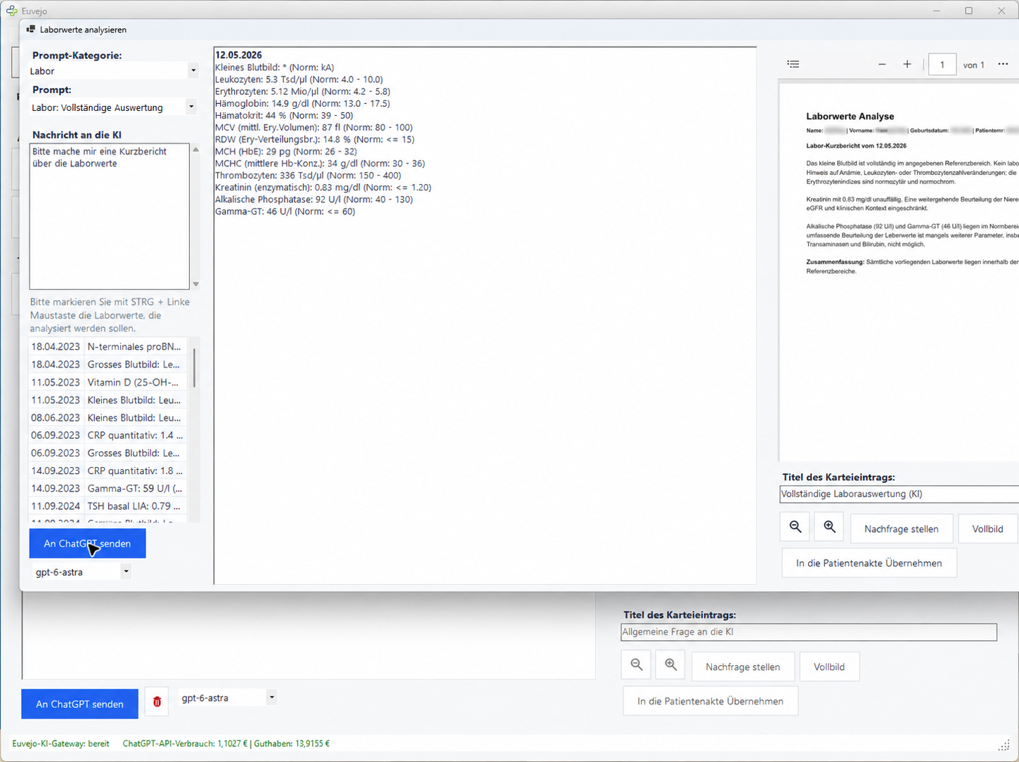 Labordaten-Analyse im Euvejo