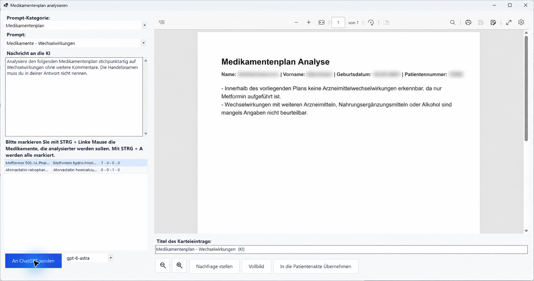 Medikamentenplan-Analyse im Euvejo
