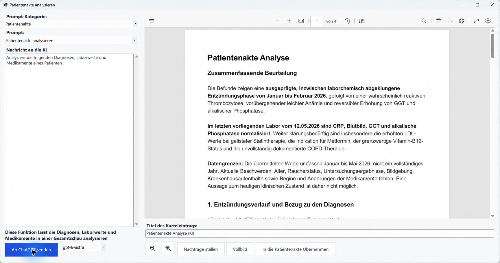 Patientenakten-Analyse im Euvejo