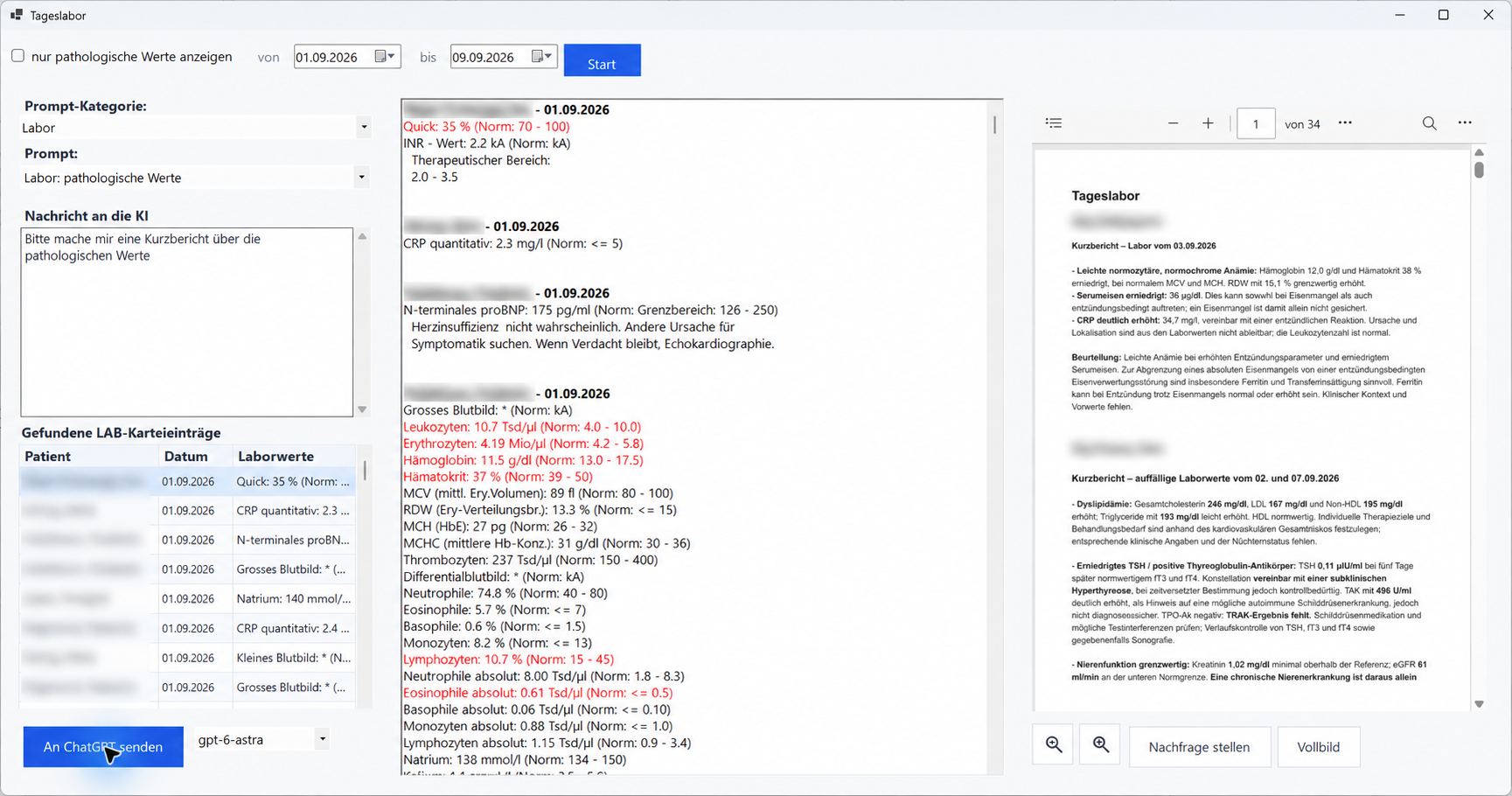 Tageslabor-Analyse im Euvejo